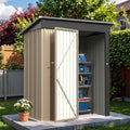 Greesum 5 x 3 FT Metal Outdoor Storage Shed, Brown