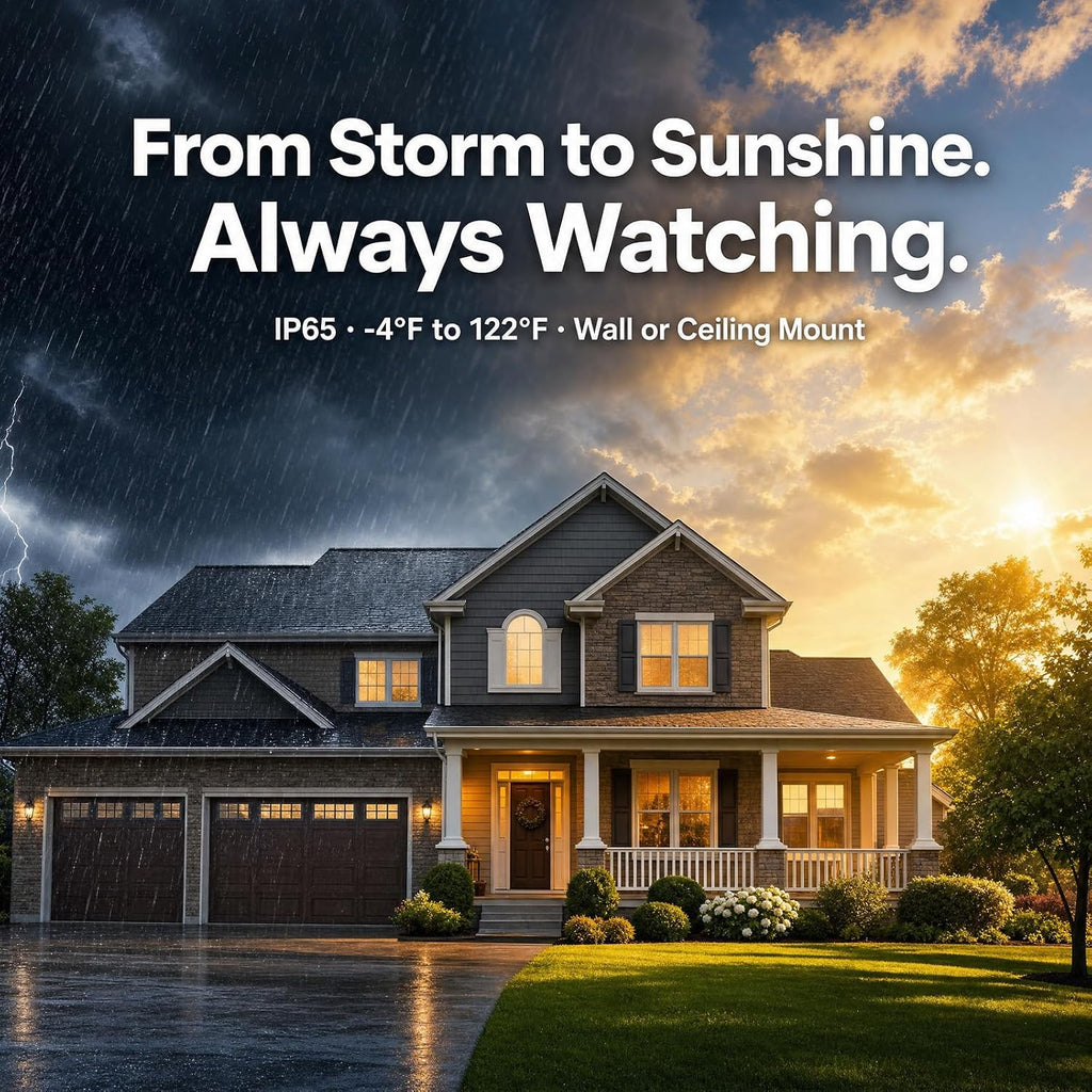 dzees 3mp 2k wireless outdoor security camera with, close-up detail