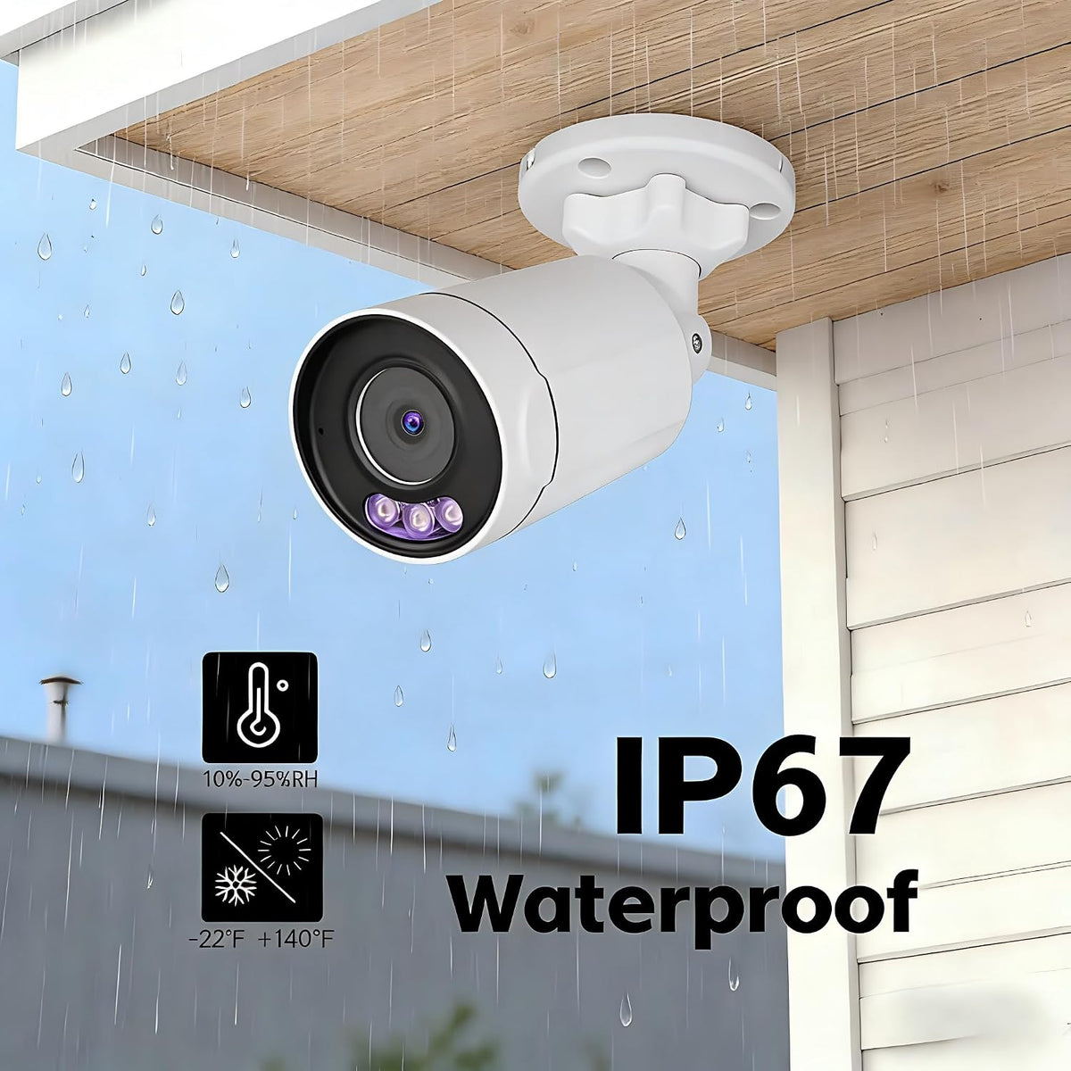 real hd 4mp poe bullet color night vision on a desk or shelf