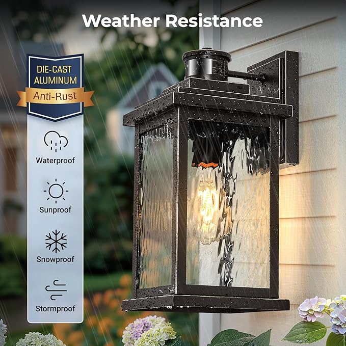 VIANIS Advanced Motion Sensor Light Outdoor, Large Bronze Exterior Lighting