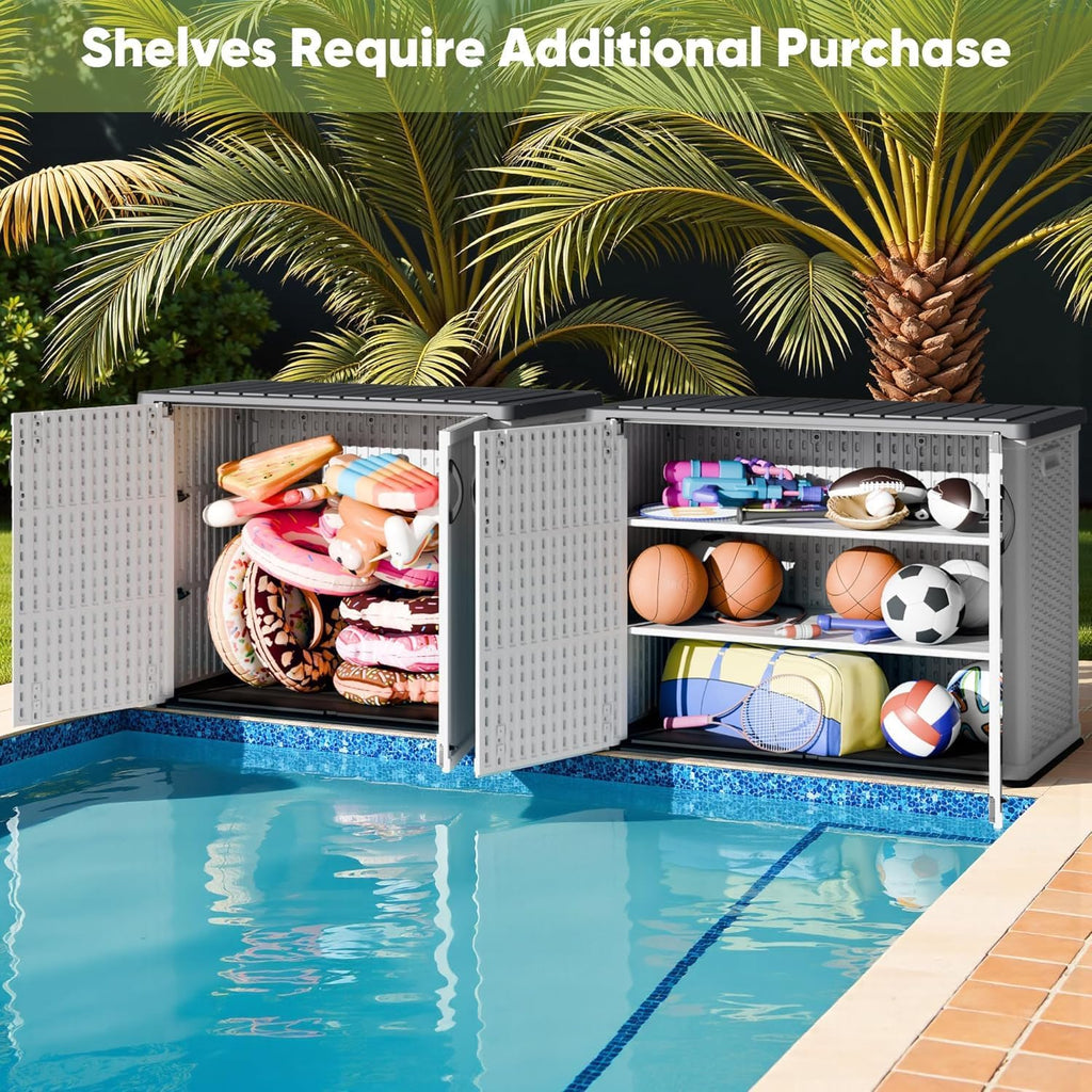 devoko shelf of resin outdoor storage cabinet, 26, close-up detail