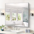 Silver Bathroom Mirror for Wall, 30x30 Inch Rectangle Mirrors