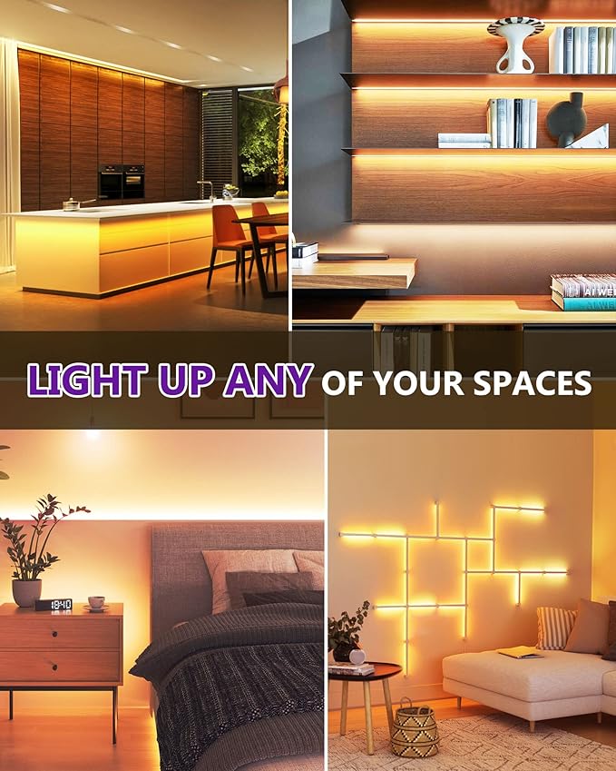 HitLights COB LED Strip Lights Warm White 2700K, 16.4ft Premium High Density