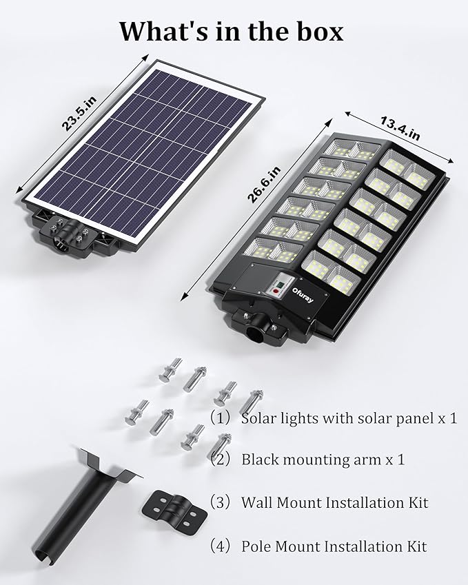 Ofuray Of-9600W Solar Street Lights Outdoor, 660000Lm Solar Security Flood