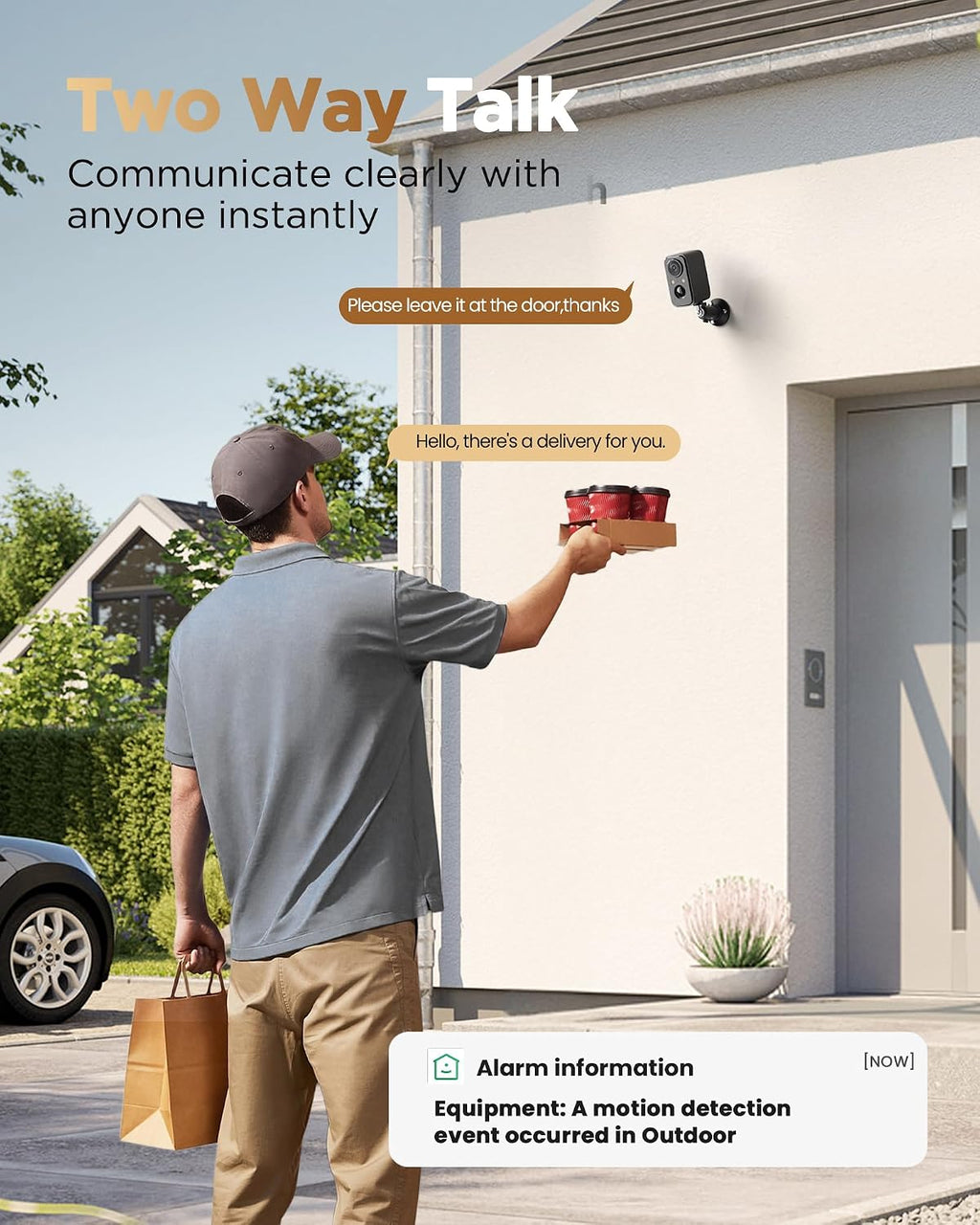 becamso security cameras wireless outdoor battery: 2k wifi, front angle view