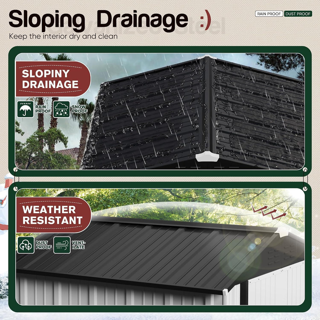 gunji 6 x 4 ft shed outdoor storage showing dimensions
