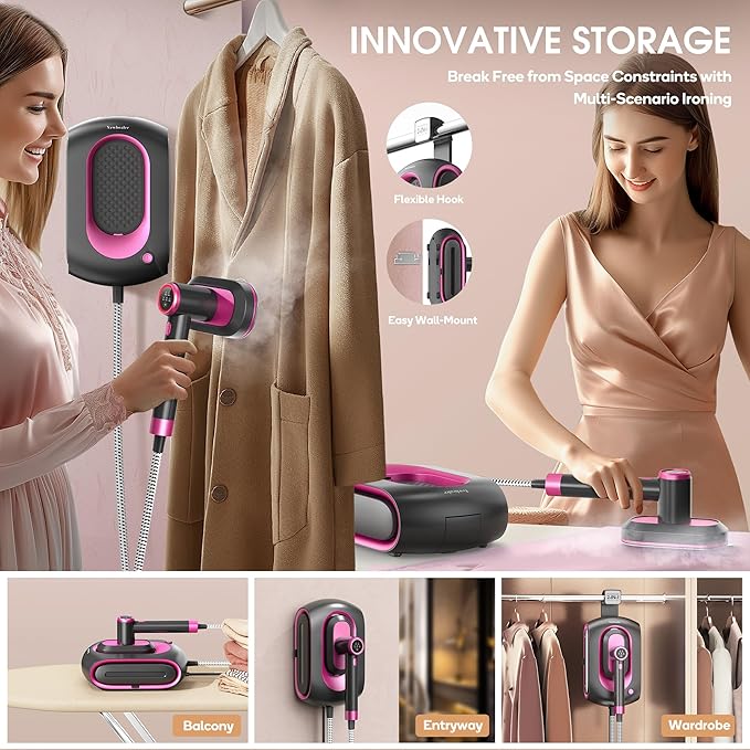 Newbealer 2In1 Pro Steam Station Iron, 1550W Turbo 3-level Steam & 3 Dry Heat