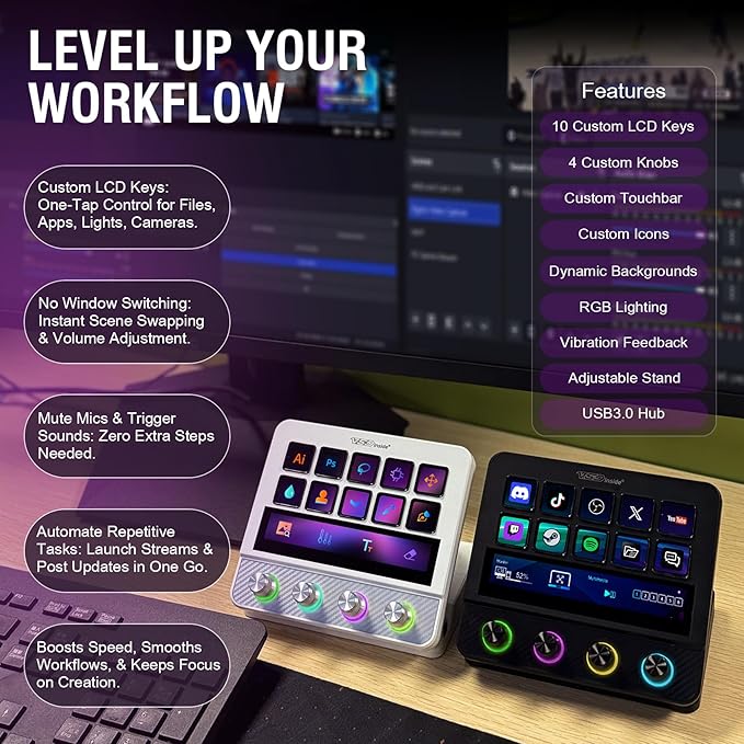 VSDINSIDE Macro Pad, Streaming Deck Stream Controller Soundboard Keypad
