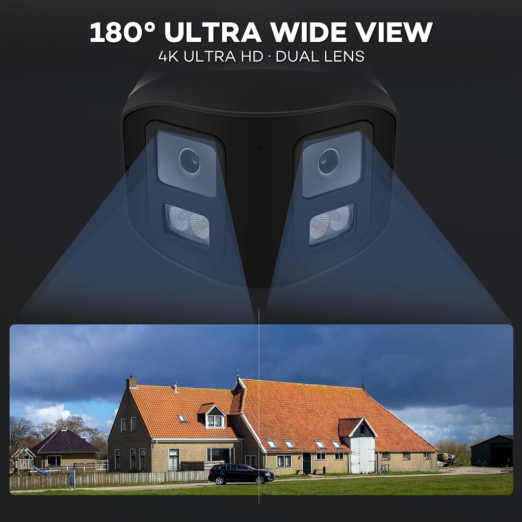 onwote 4k 8mp 180° wide dual-lens poe ip shown in use