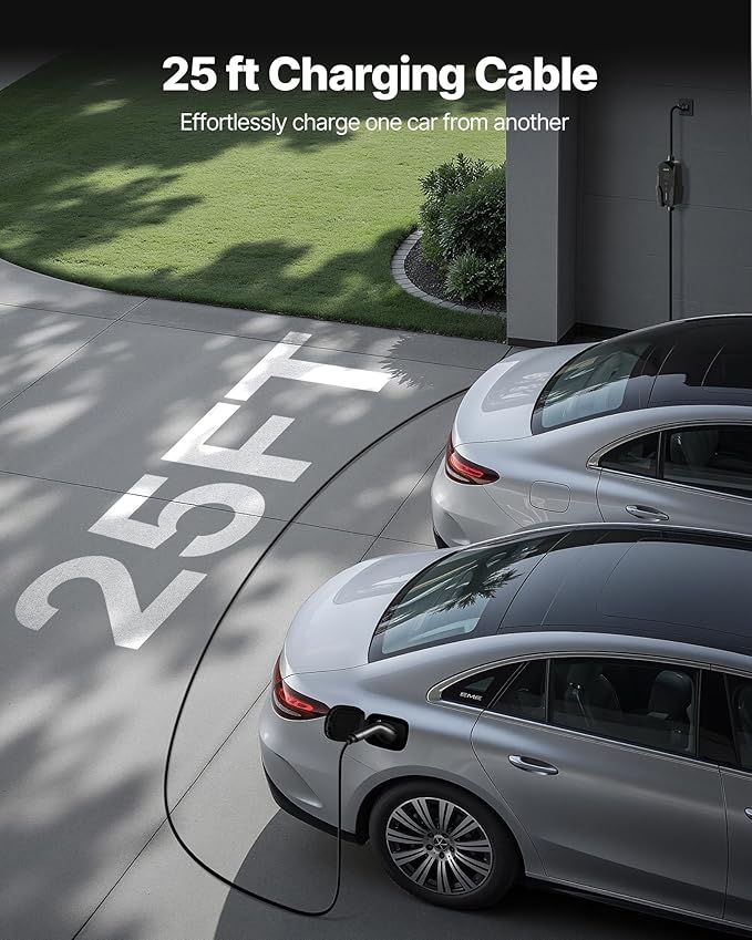 VEVOR Level 1&2 EV Charger, 16 Amp Adjustable Current, Electric Vehicle