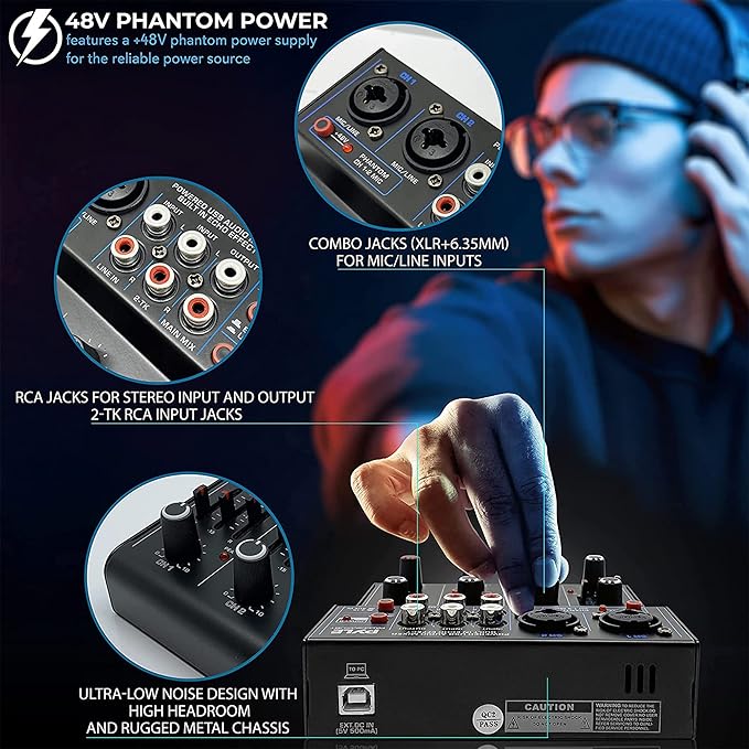 Pyle Professional Wireless DJ Audio Mixer