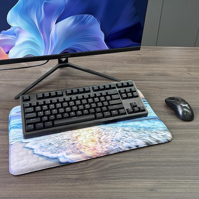Computer Keyboard Stand with Wrist Rest, Ergonomic Tilted Keyboard Holder