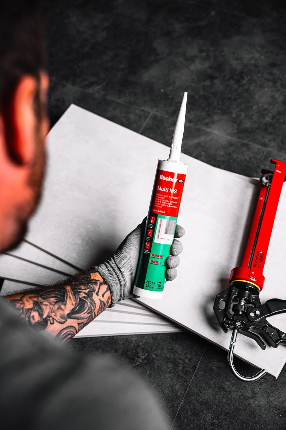 fischer Dispenser KPM 2 Plus 10 oz (310 ml) Drip-Free Hand Caulking Gun for Silicone Sealants 18:1 Ratio - 1 Unit