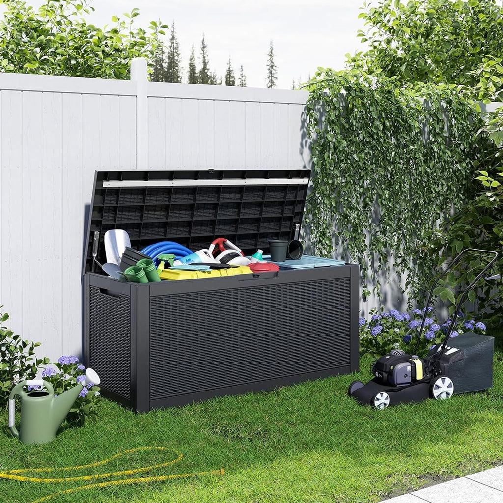 rojik 150 gallon waterproof outdoor deck storage box, package contents