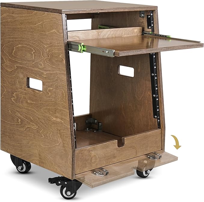 Sound Town DIY Slanted 10U Studio Rack,