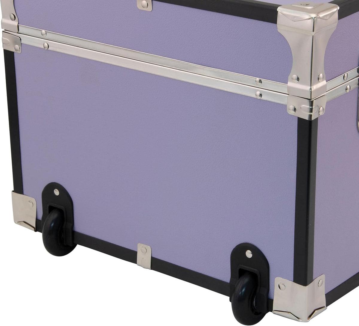 seward explorer trunk with wheels & lock, lilac showing dimensions