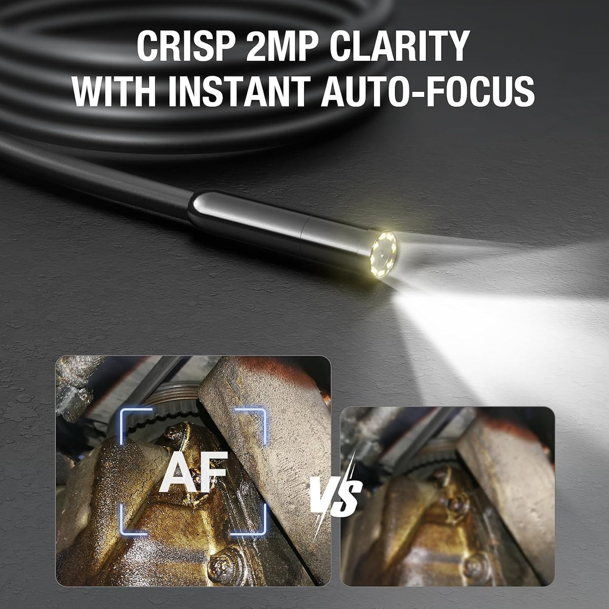 teslong 2.0mp usb-c auto focus borescope for plumbing shown in use