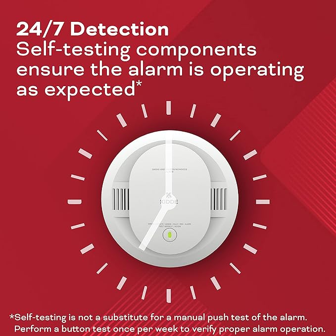 Kidde Smoke & Carbon Monoxide Detector, AA Battery Powered, LED Warning Light