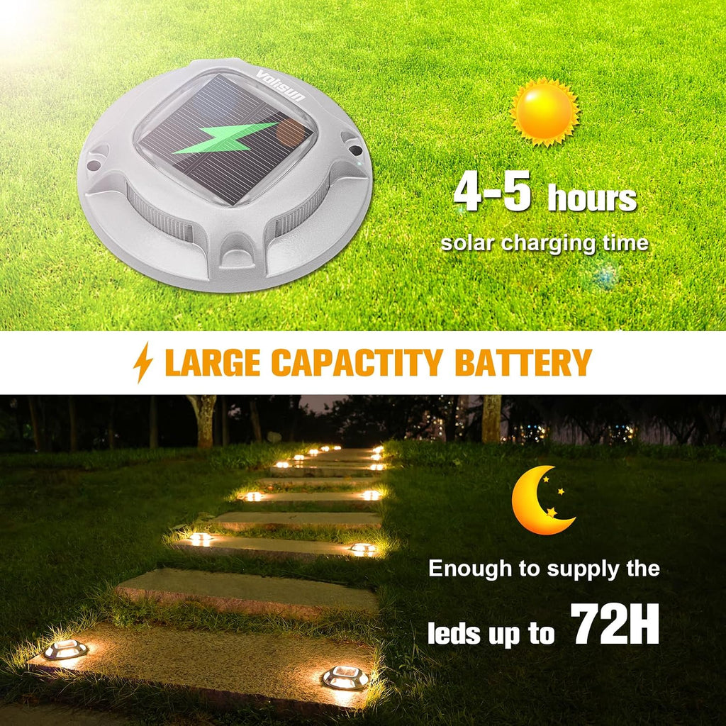 volisun solar driveway marker lights dock marine led, close-up detail
