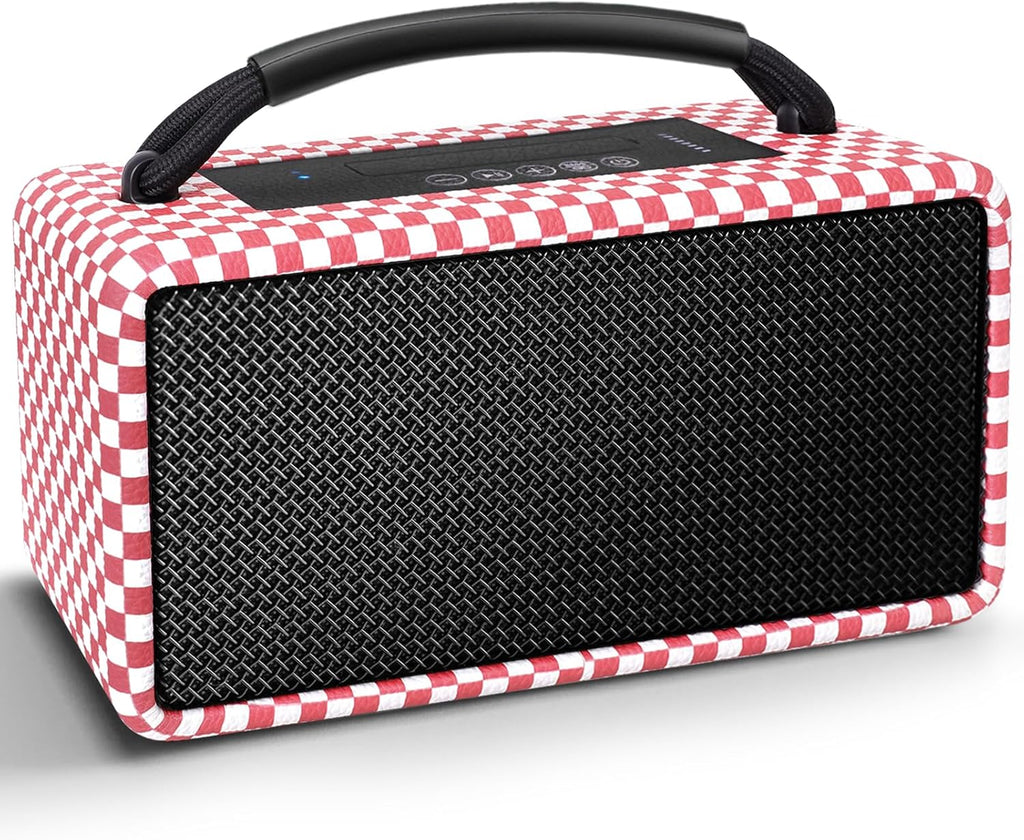 DINDIN Portable Bluetooth Speaker： 80W, 20H Playtime, Wireless Big Wood Boombox