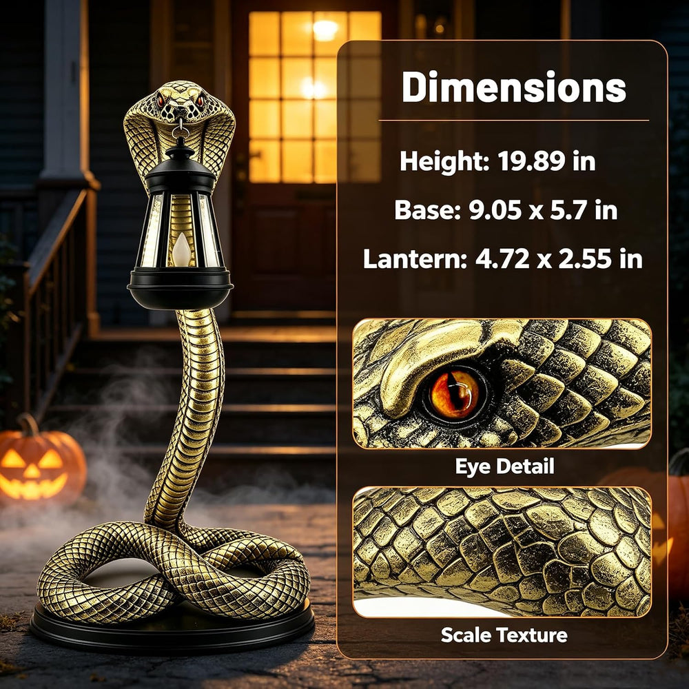Halloween Decor Solar Snake Garden Statue,19.89'' Snake for Yard Lawn...
