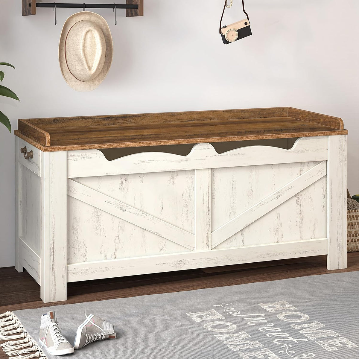 Hzuaneri 39" Storage Chest | Stuffed Animal and Blanket Storage for Bedroom
