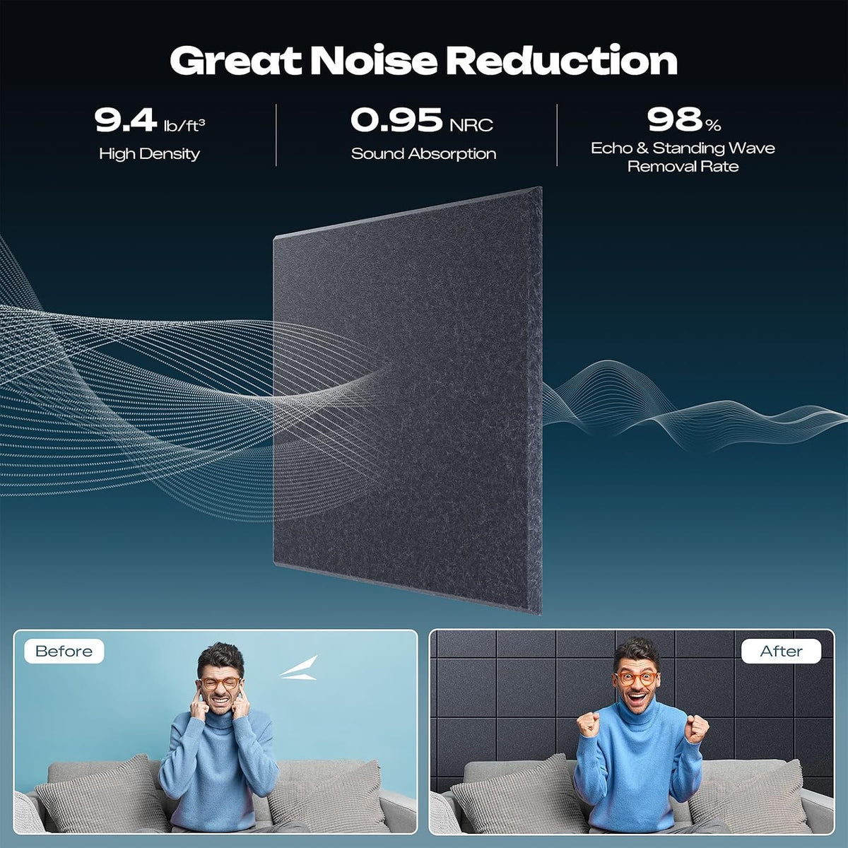 sonicism 12 pack acoustic wall panels shown in use