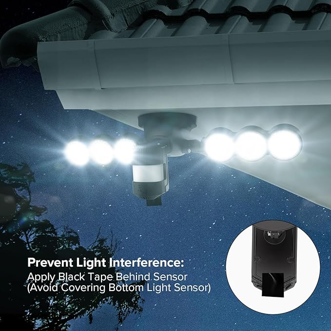SANSI 55W 7000LM Motion Sensor Outdoor Security Lights, Super Bright 5000K Dusk