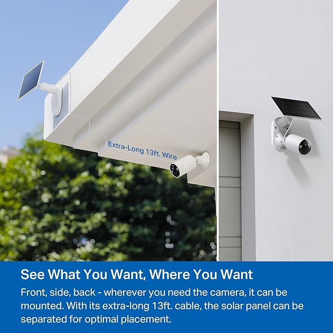 Tapo TP-Link SolarCam C402 Kit, Outdoor Battery Camera w/Solar Panel Base