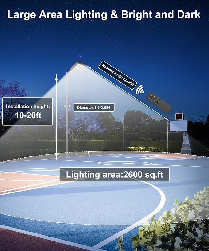 JAYNLT X-8000W Solar Street Lights Outdoor, Ultra-Large 6500K Commercial