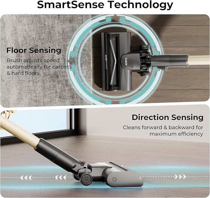 Candy Cordless Stick Vacuum Cleaner, 320AW Powerful Suction, 100min Runtime