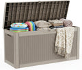 Resin Deck Box Outdoor Storage Box Waterproof for Patio Furniture,Outdoor Cushions,Garden Tools and Pool Supplies (Grey, 70 Gallon)