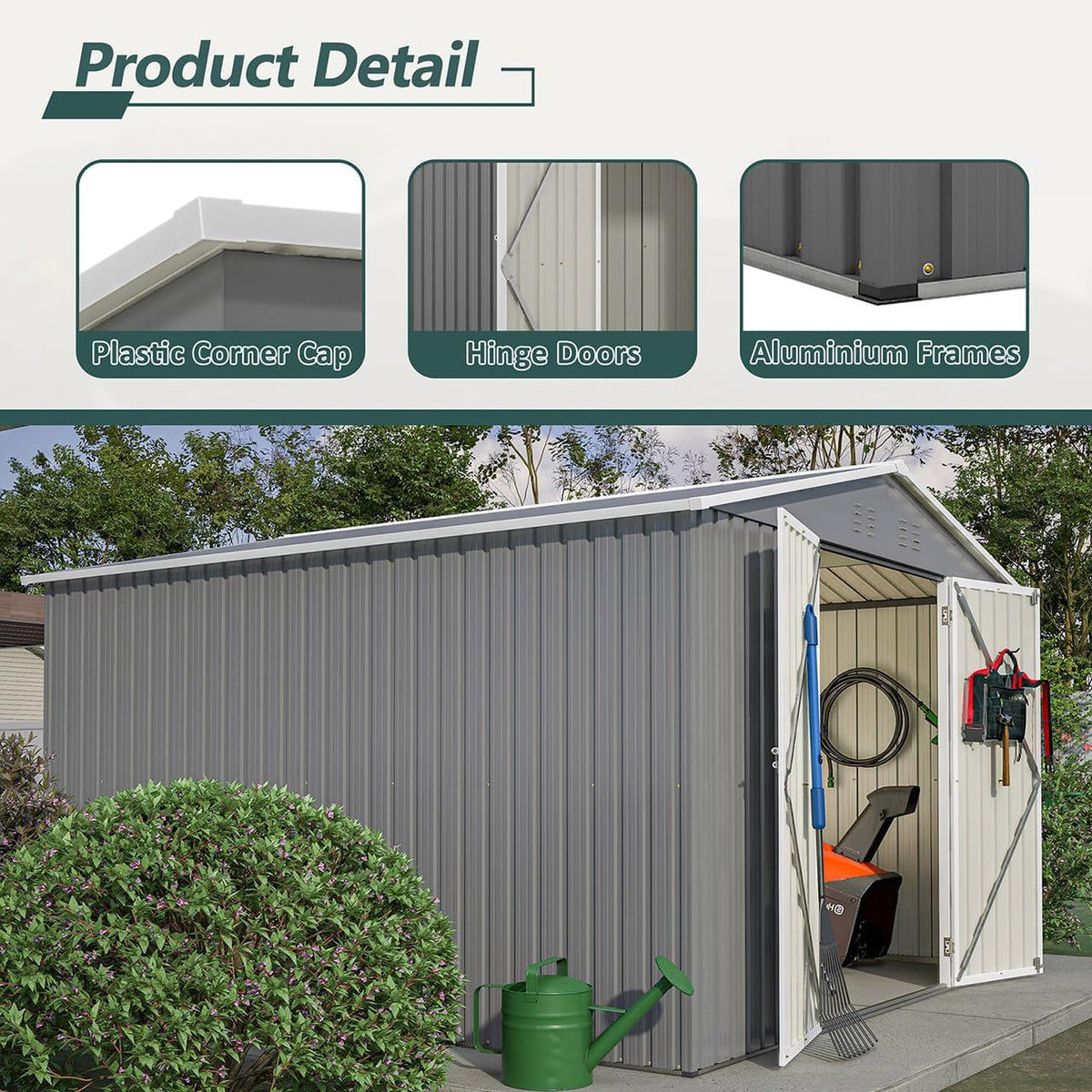 10x10 ft storage sheds & outdoor storage, close-up detail
