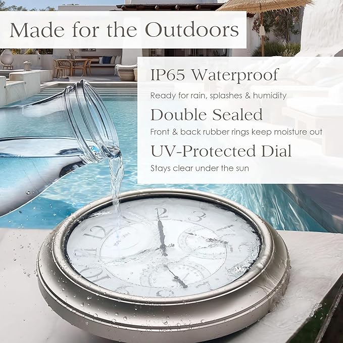 FOUNTAIN DESIGNS 18 Inch Illuminated in/Outdoor Clock