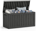 Mars Villa Deck Box, Outdoor Storage Box Waterproof, 80 Gallon, Black