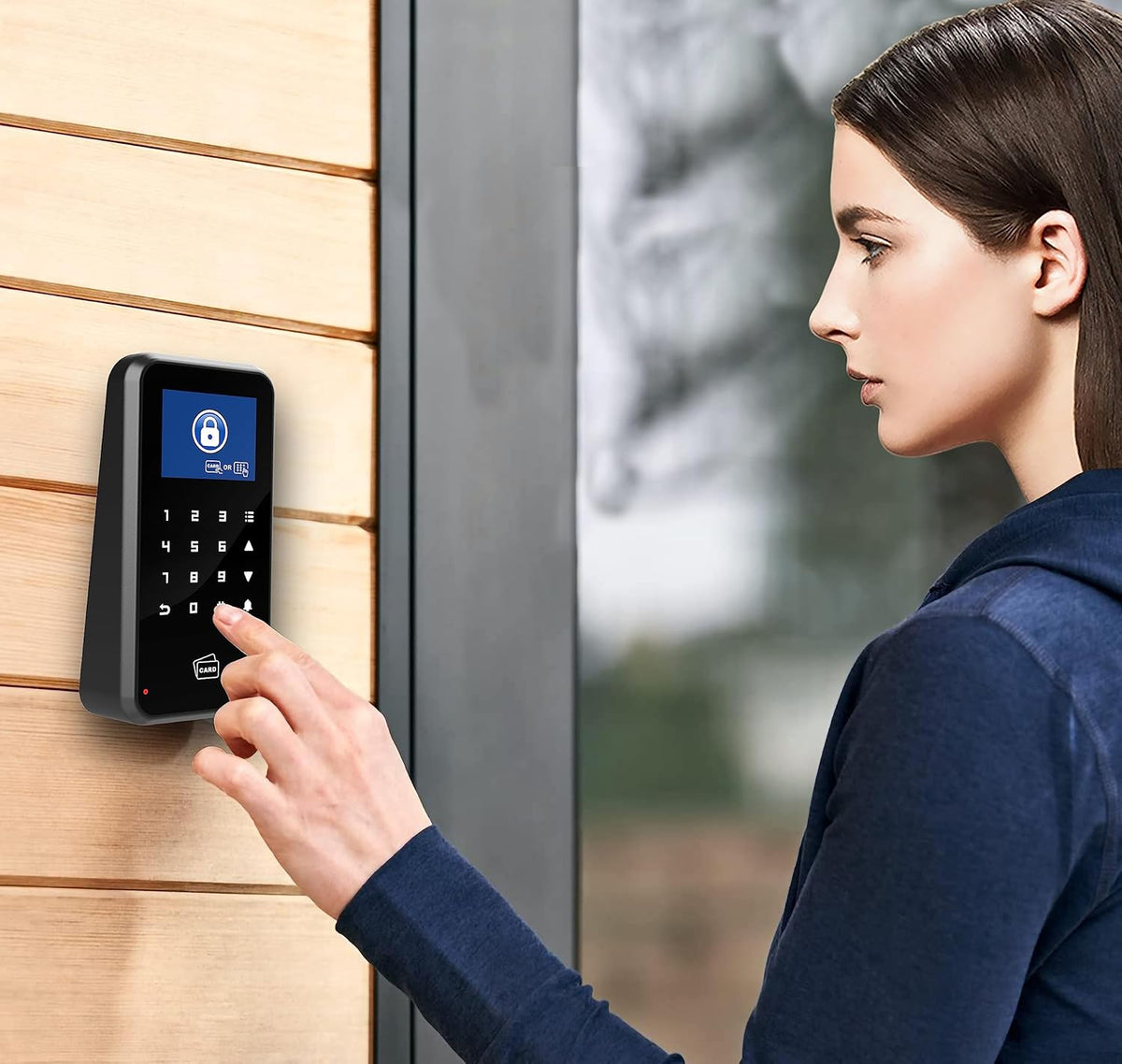 uhppote wifi access control keypad 2.4-inch display touch, close-up detail