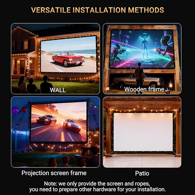 250 Inch Extra Large Projector Screen | Cinema-Grade Huge Movie Screen