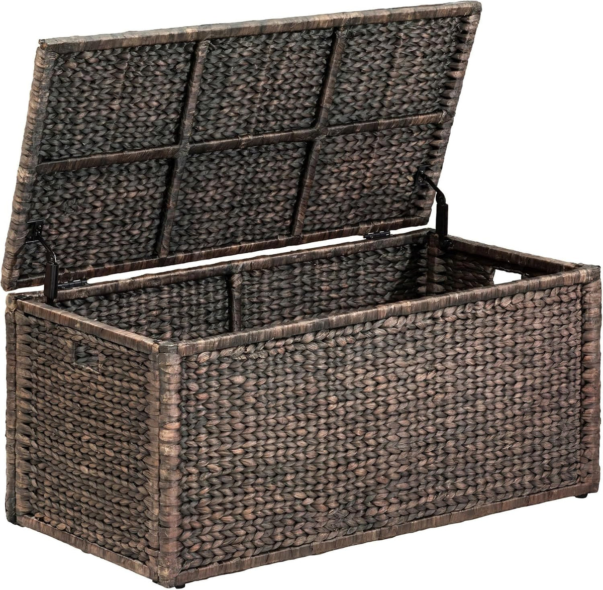 ehemco wicker storage trunk, brown wash, 42x20x18.5 shown in use