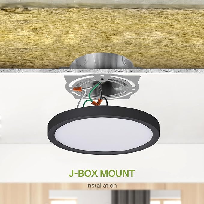ASD LED 7" Round Flush Mount Ceiling Light Fixture, Low Profile Surface (6 Pack)