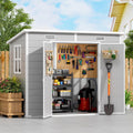 PIPLEO 8x4 FT Resin Outdoor Storage Shed with Floor