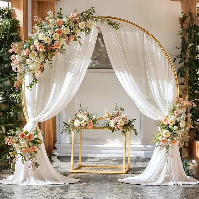 MDS Halloween Chiffon Draping Fabric - 2 Panel, 30" Wide x 30ft Long - Sheer Spooky Arbor & Canopy Drapery for Haunted House Backdrops, Party Ceilings, DIY Costumes & Themed Events - White (Pack of 2)