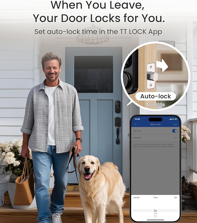 DESLOC Smart Lock B200 WiFi Version, Fingerprint Keyless Entry Door Lock
