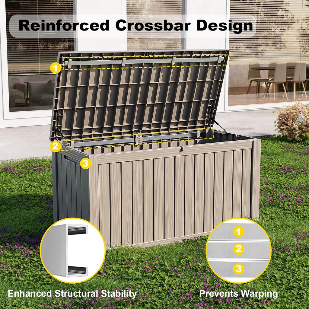 rojik outdoor storage housing deck box - waterproof, side view