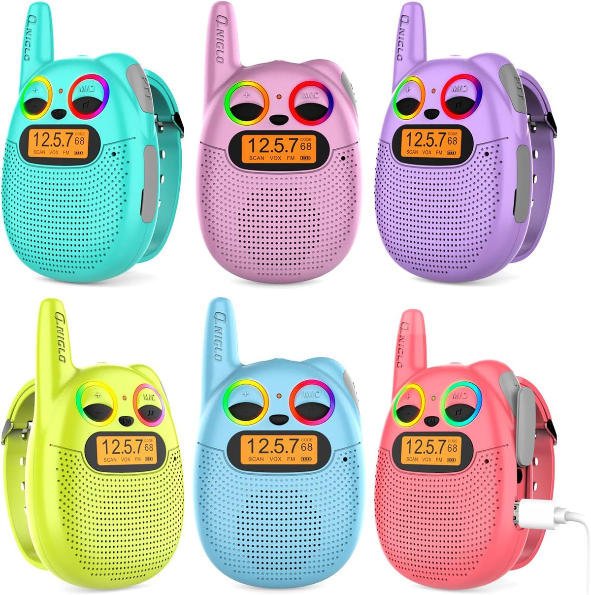 Qniglo Walkie Talkies for Kids Rechargeable, 3-14 Year Old Girls, Boys Gifts
