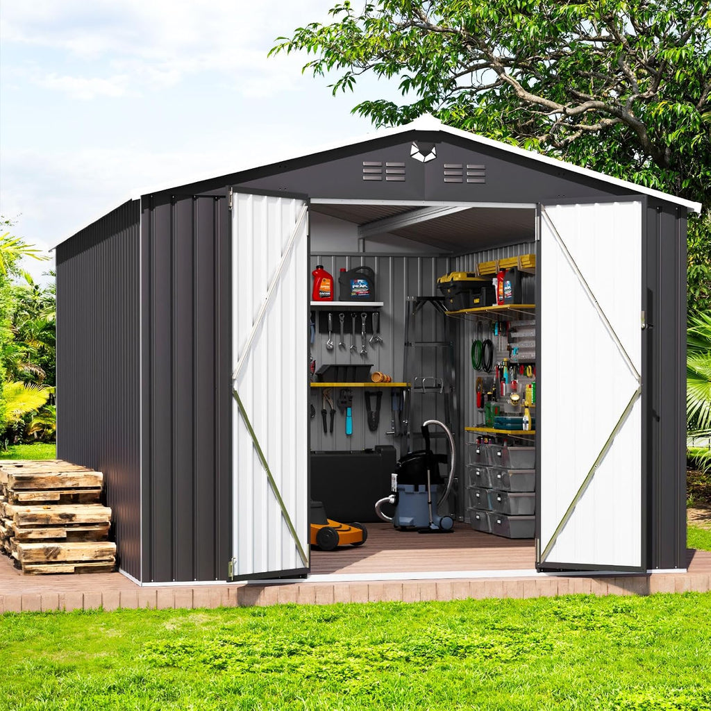 10x14 FT Metal Outdoor Storage Shed, Metal Tool Sheds