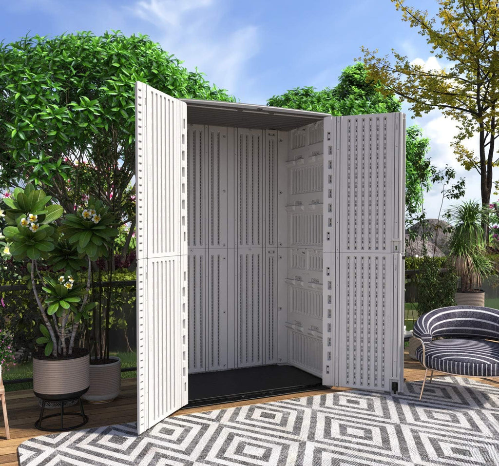 homspark storage shed weather resistance, multi-purpose outdoor storage shown in use