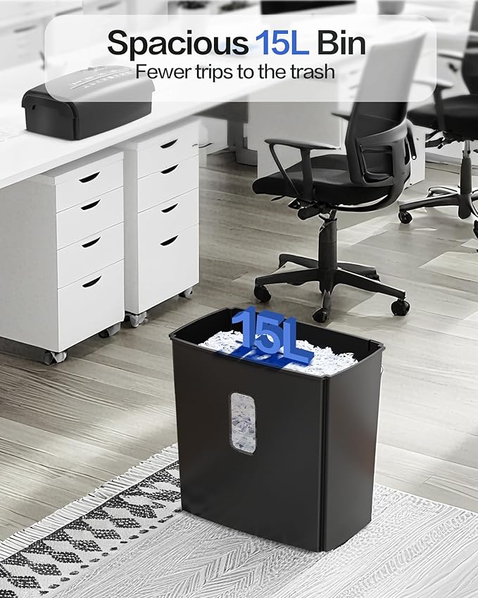 Locksworth 8-Sheet Micro-Cut Paper Shredder, P4 High Security, 4 Gallon Bin