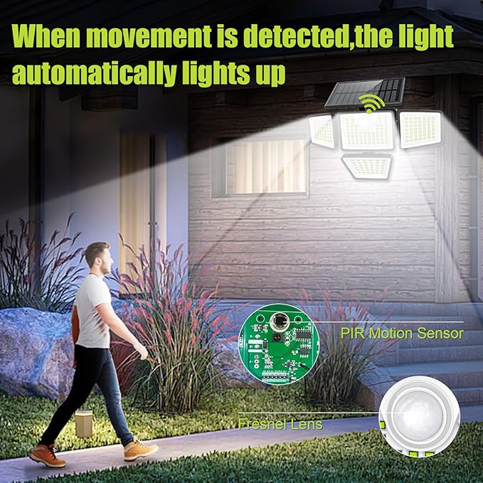 daphino 3000LM Solar Lights Outdoor (2 Pack)