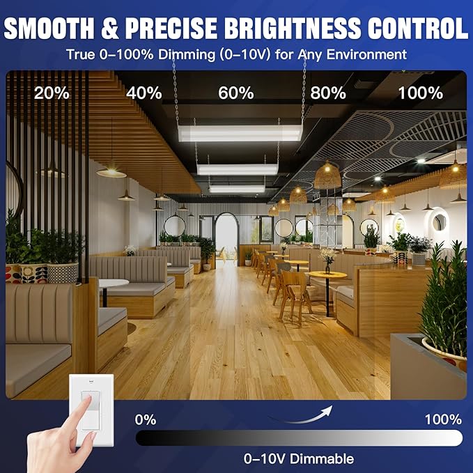 JTT 200/150/100W LED Linear Shop Lights, 2FT 30000LM 360° Adjustable Led High (4-Pack)