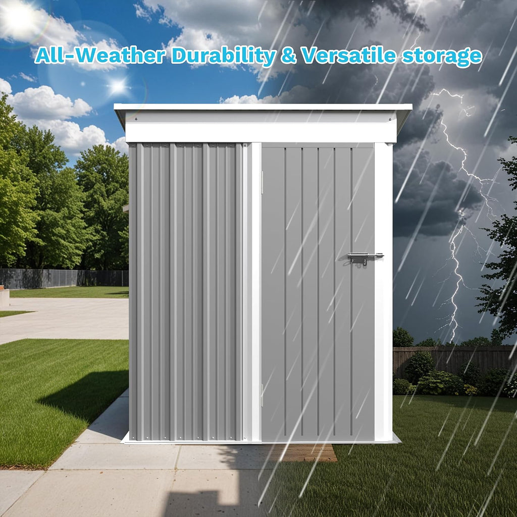 greesum outdoor storage shed 5 x 3 ft., side view